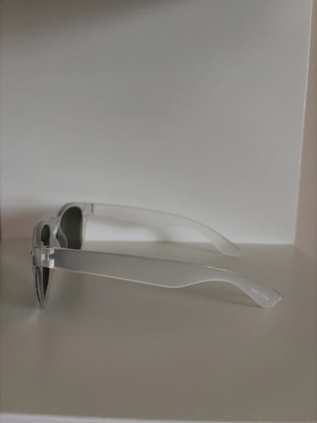 Clear Frame Sunglasses with Green/Blue Mirrored Lenses - photo 2