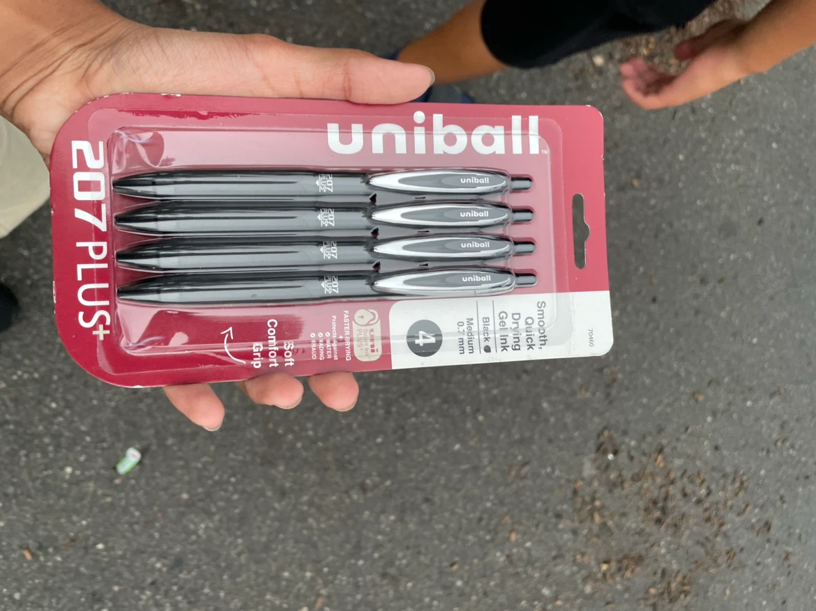 Uniball 207 Plus+ Black Gel Pens - 4 Pack