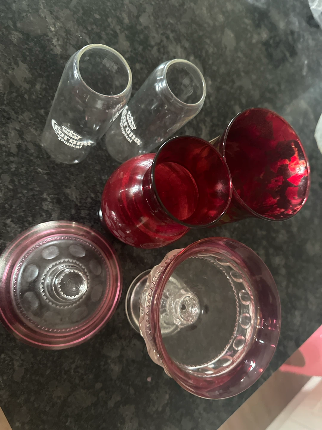 Corona Tropical Glasses & Red Vases - photo 2