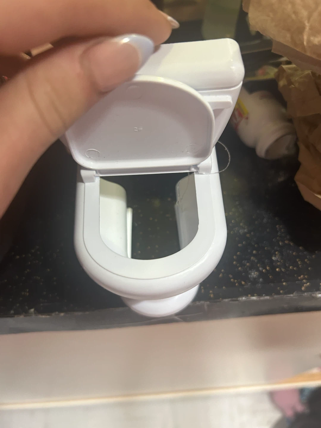 Miniature White Toilet Toy