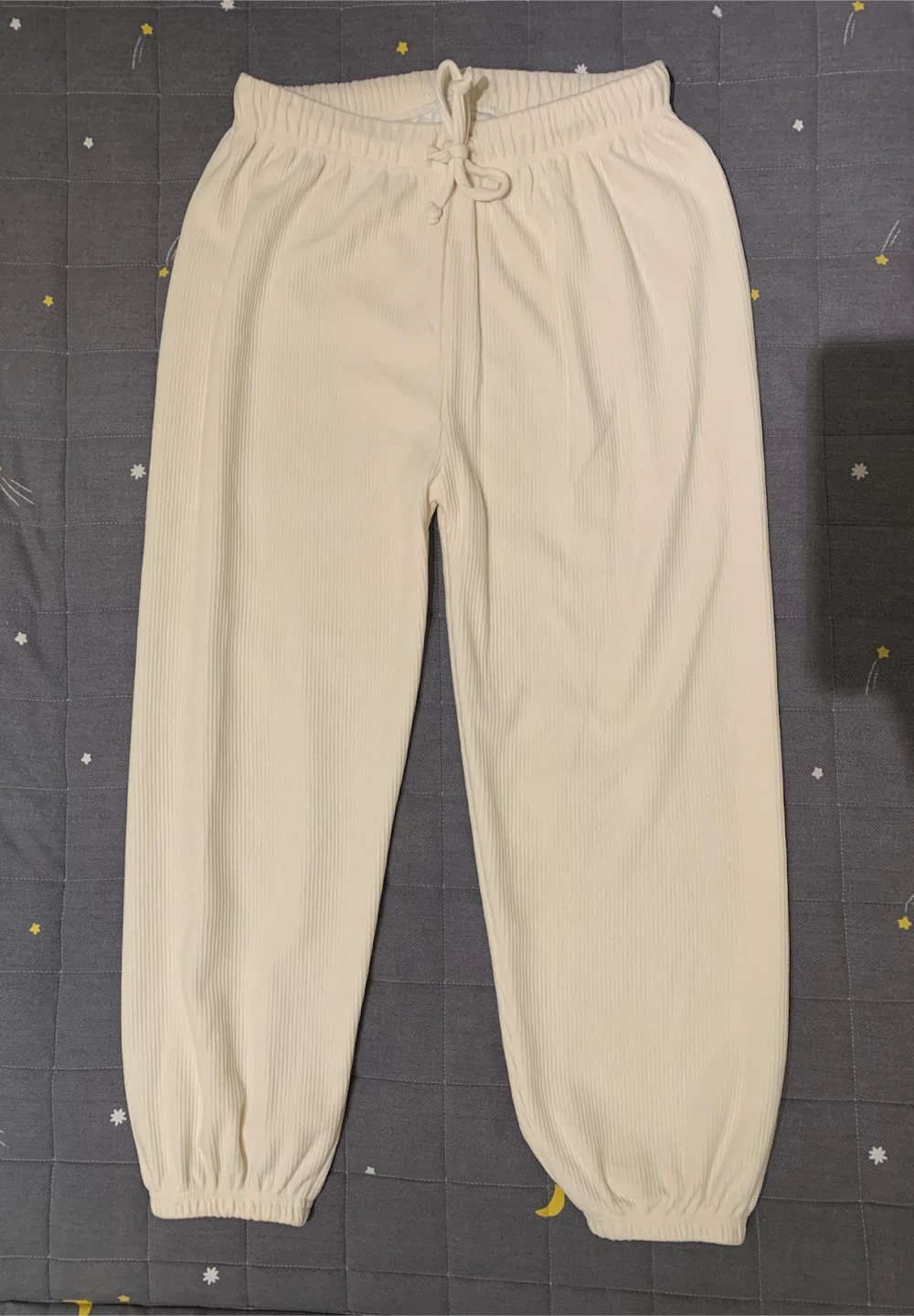Cream Corduroy Jogger Pants
