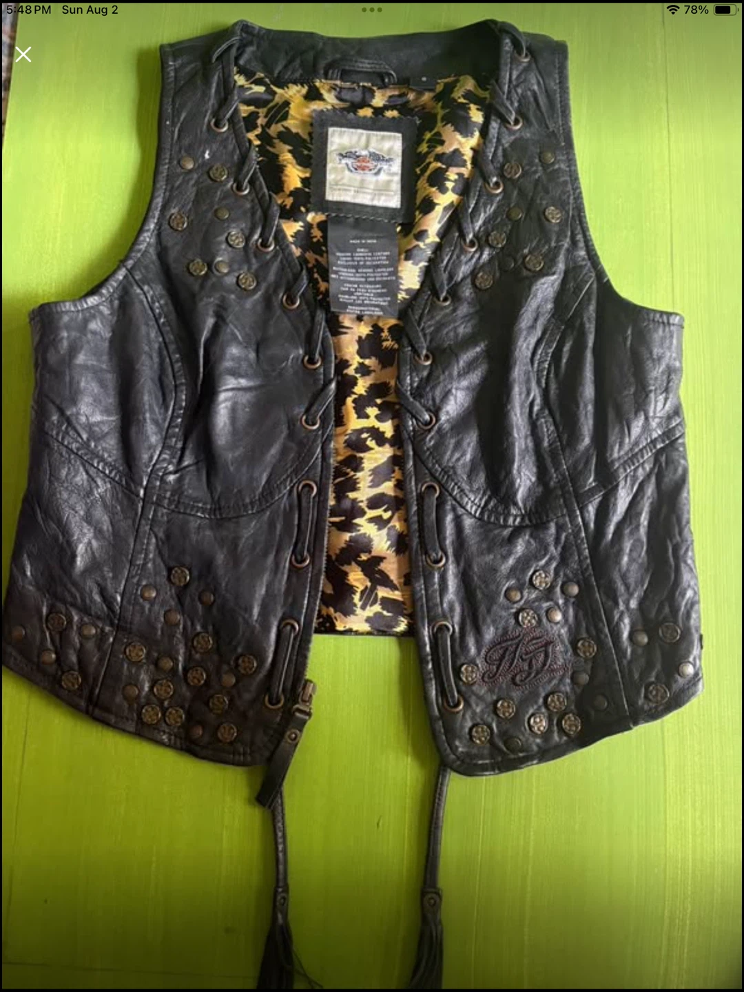 Women's Studded Leather Vest