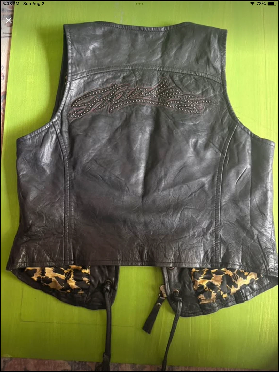 Women's Studded Leather Vest - photo 2