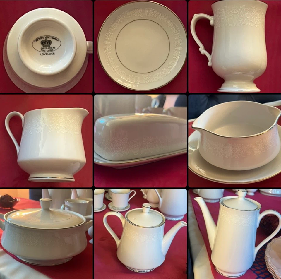 Crown Victoria Lovelace Vintage Fine China Discontinued set - photo 3