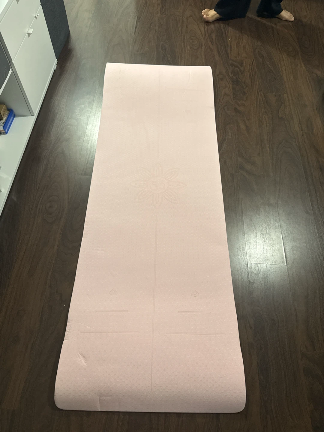 Pale Pink Yoga Mat with Carry Strap
