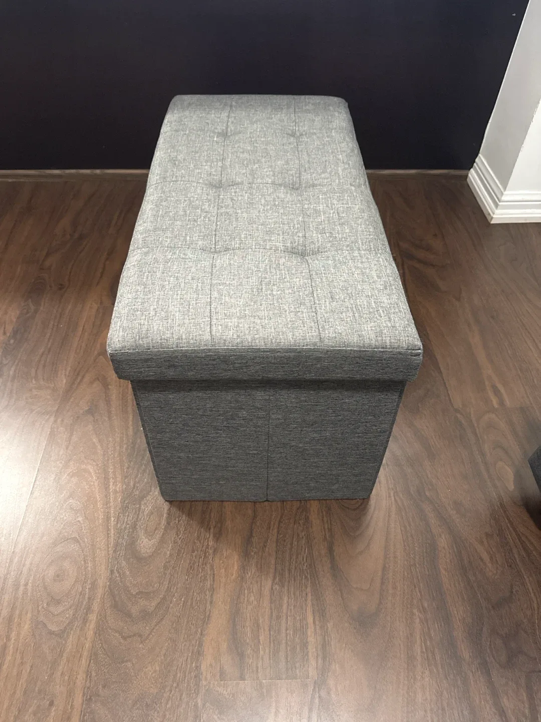 Grey Fabric Storage Ottoman Bench - photo 3