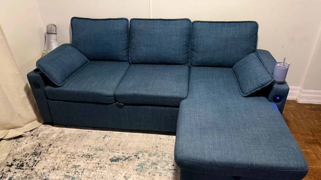 Duraspace Sofa Bed Sleeper with Pullout Bed,Storage Chaise,USB - photo 2