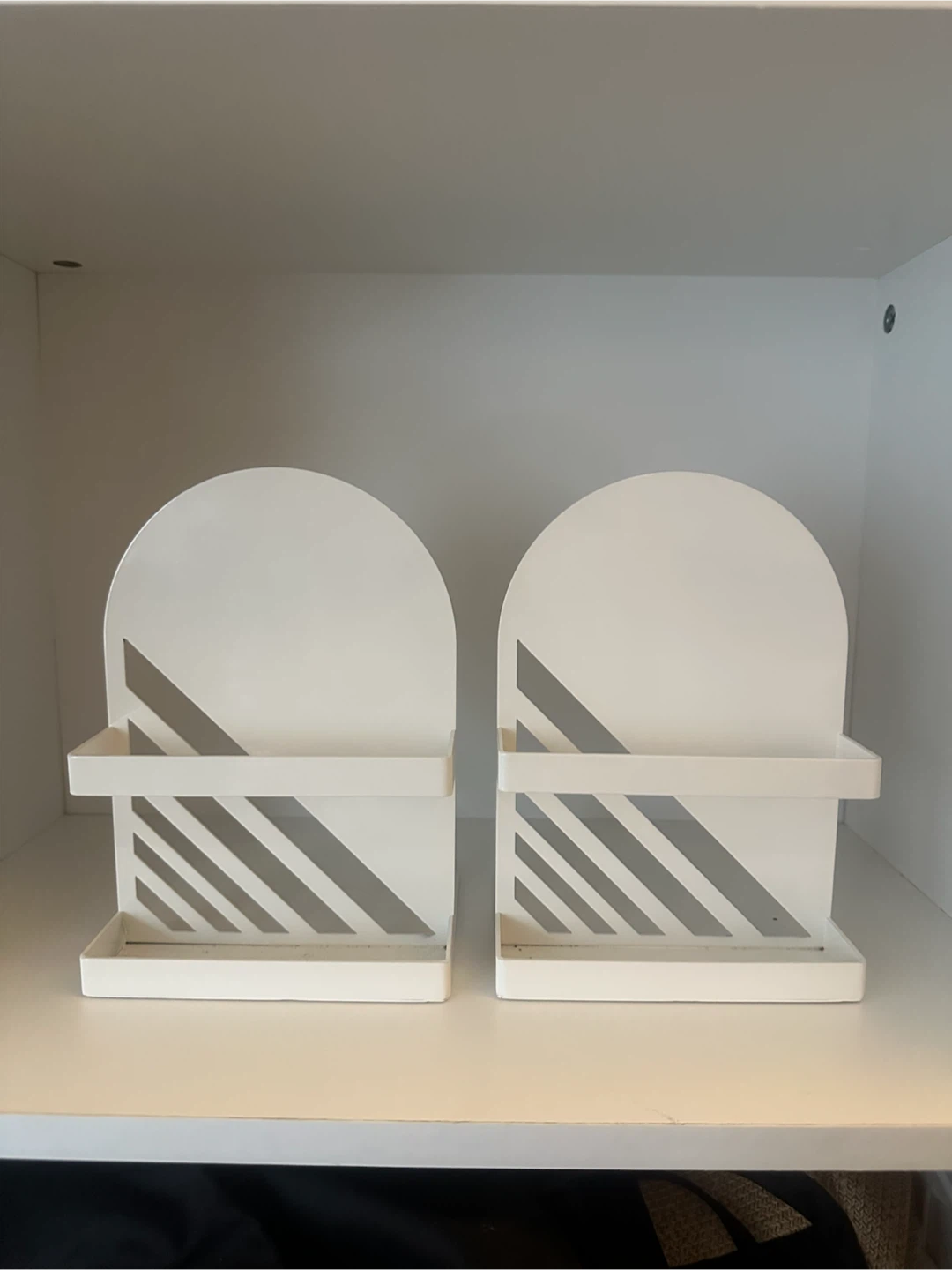 White Metal Bookends