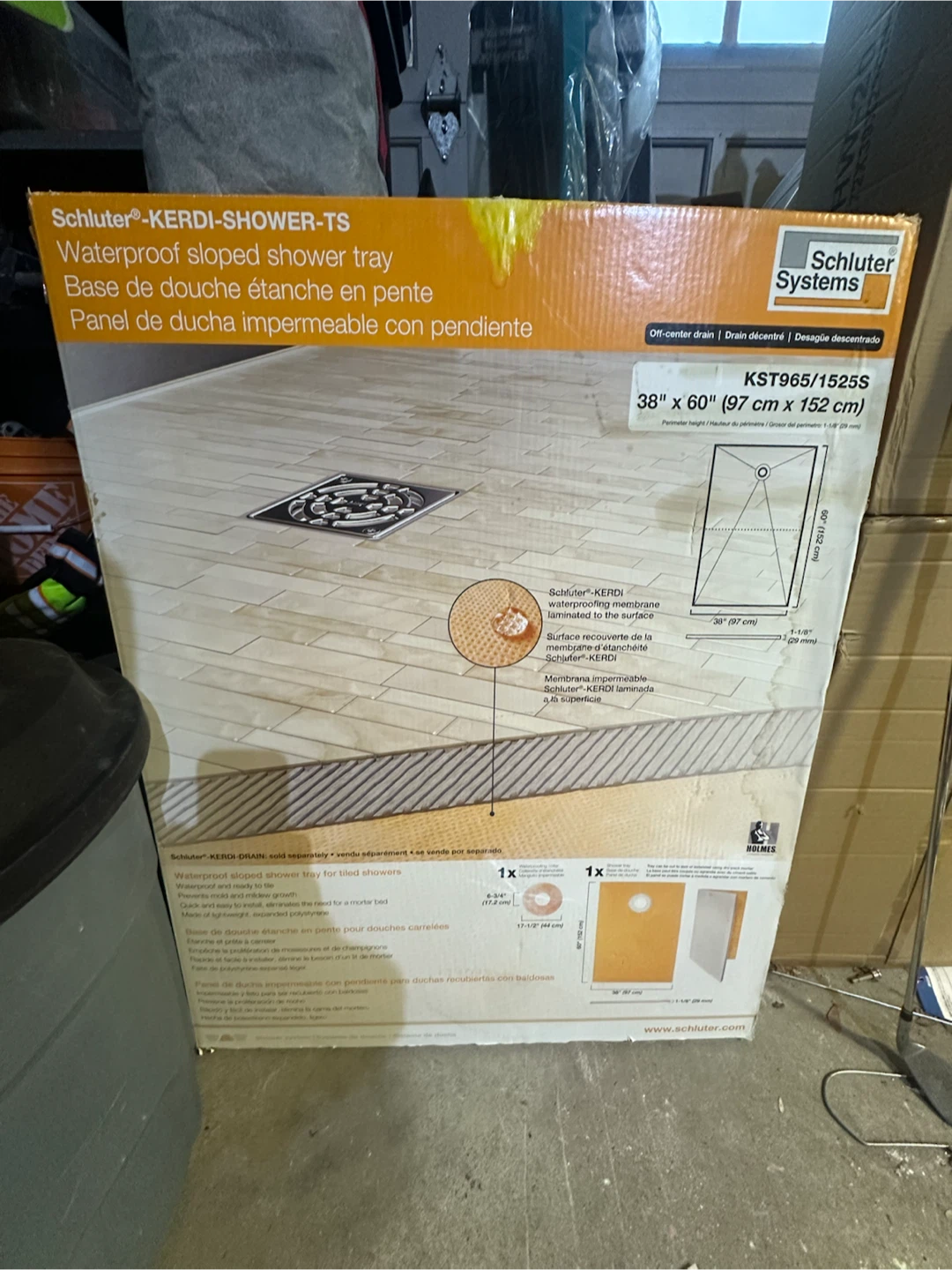 Schluter KERDI-SHOWER-TS Waterproof Sloped Shower Tray 38" x 60"