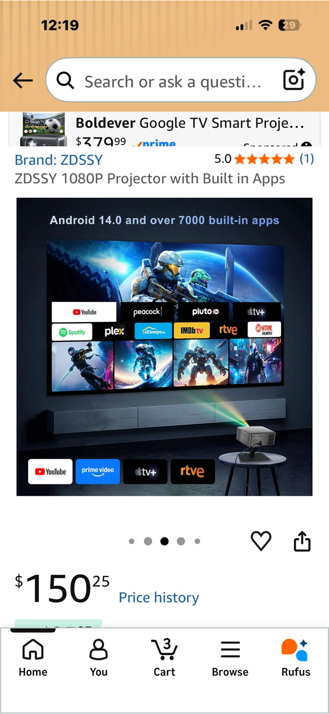 ZDSSSY 1080P Projector with Built-in Apps - photo 4