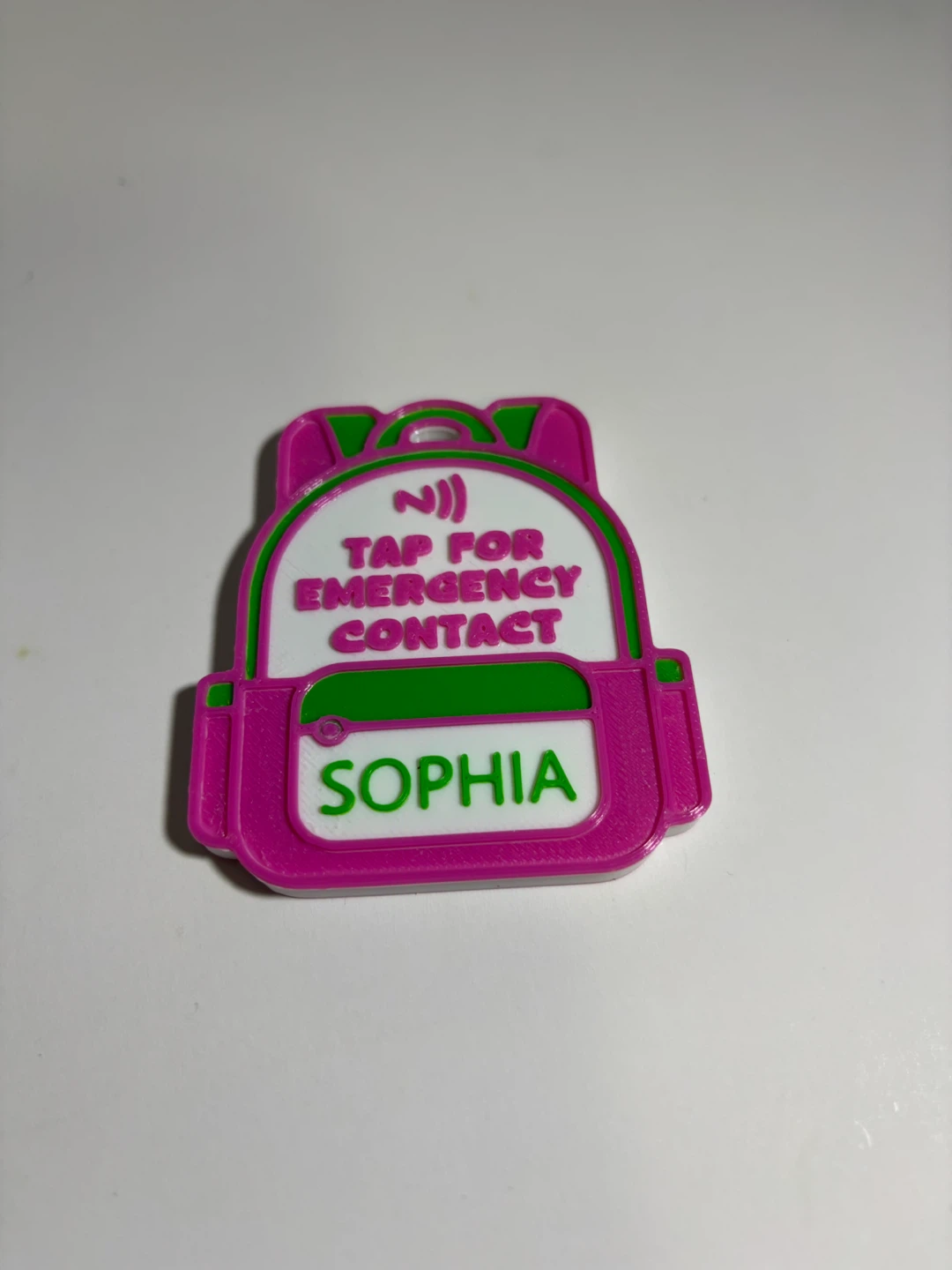 Customizable Backpack Emergency Contact Tag for Kids