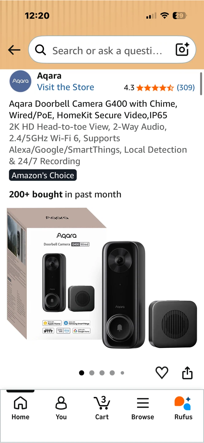 Aqara Doorbell Camera G400 with Chime - photo 2