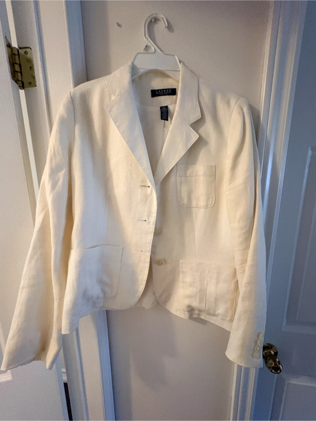 Lauren Ralph Lauren Cream Linen Blend Blazer