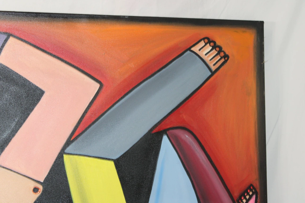 Original Michael Perez Cubist Nude Painting Signed 2011 - photo 3