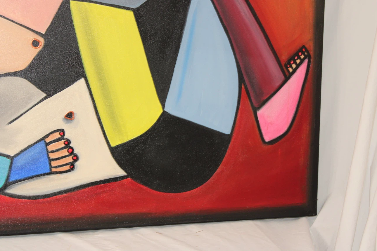 Original Michael Perez Cubist Nude Painting Signed 2011 - photo 4
