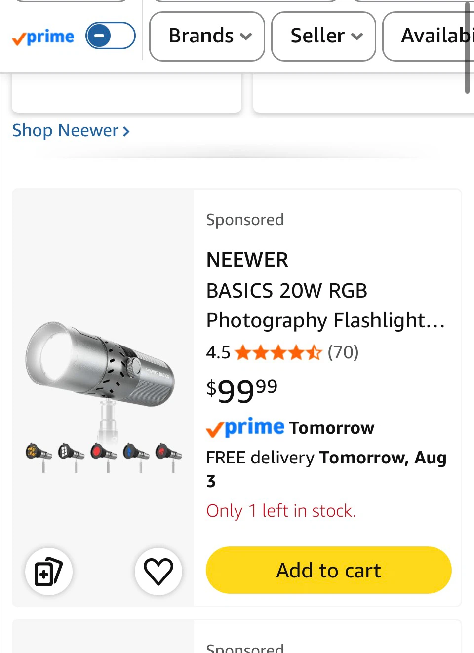 Neewer Basics 20W RGB Photography Flashlight