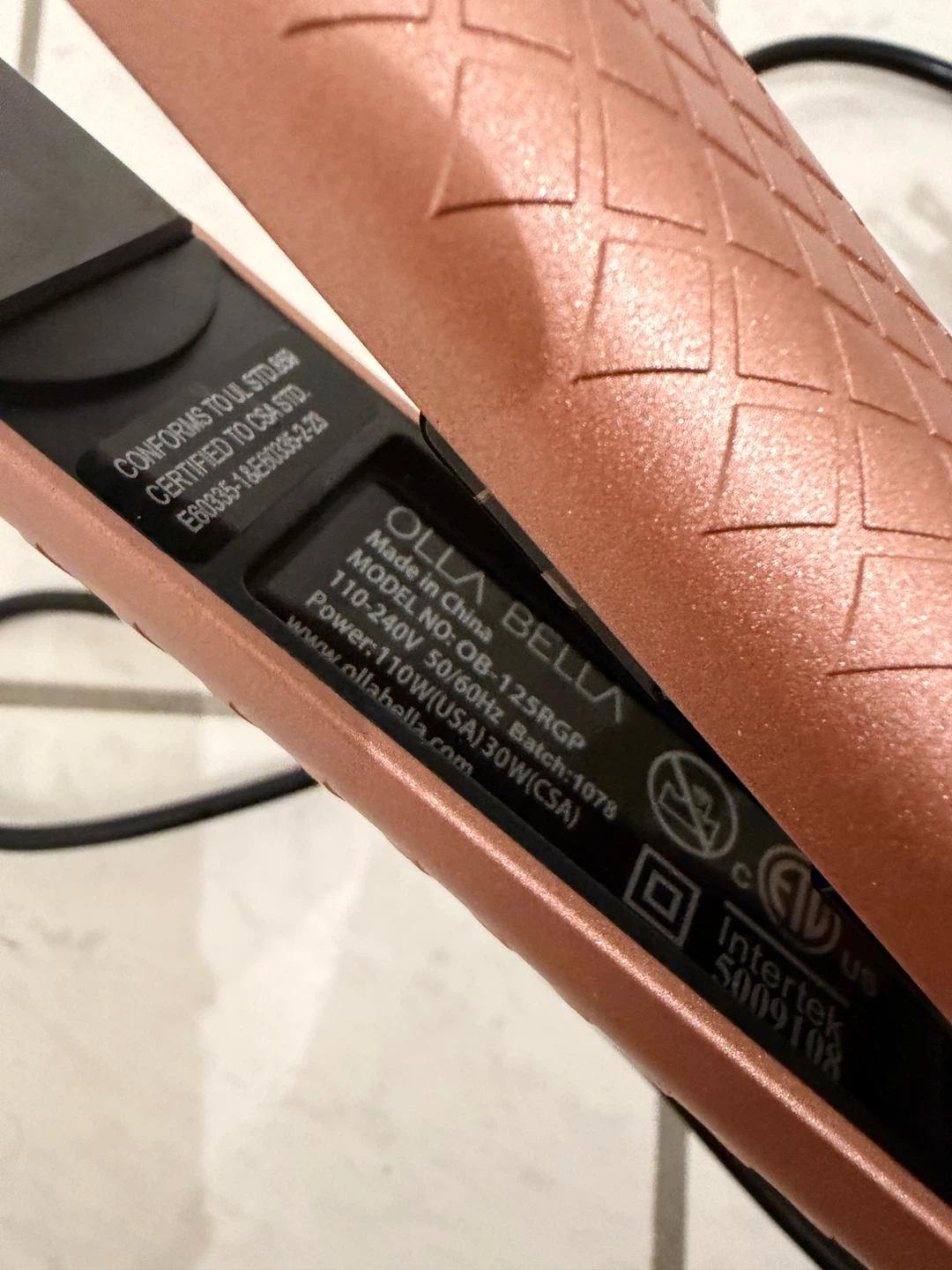 Olla Bella Rose Gold Flat Iron Hair Straightener - photo 2