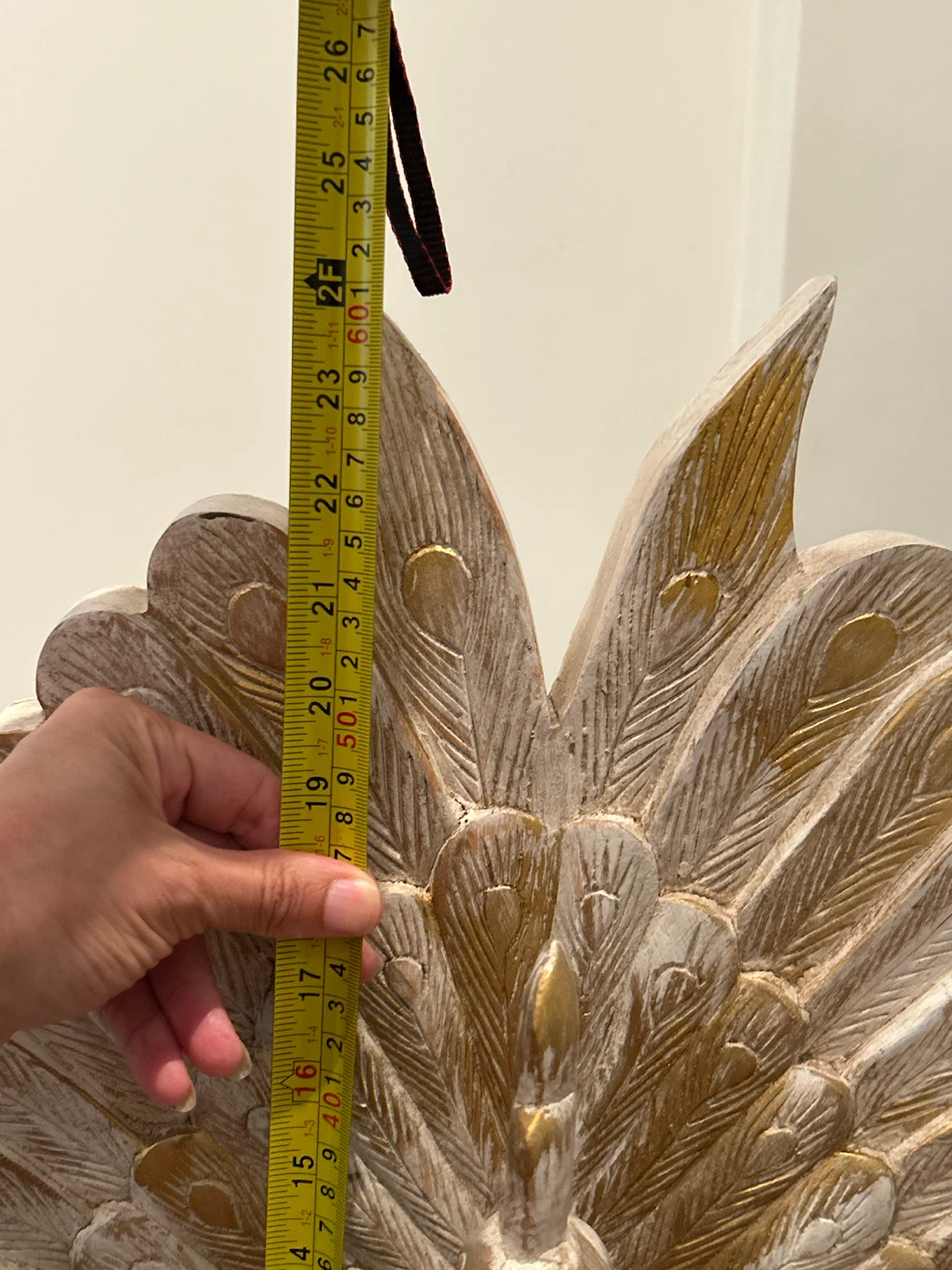 Carved Peacock Figurine with Gold Accents - photo 5
