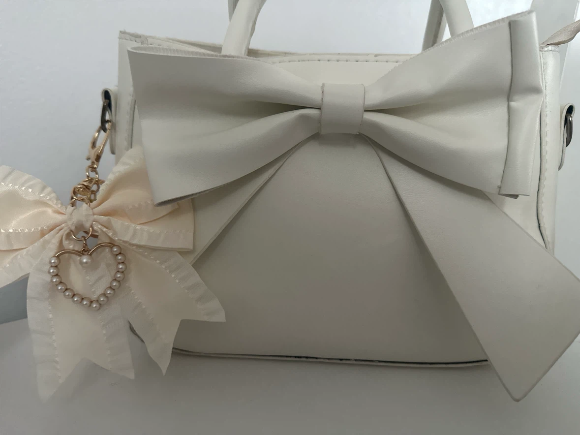 Cute White Bow Handbag