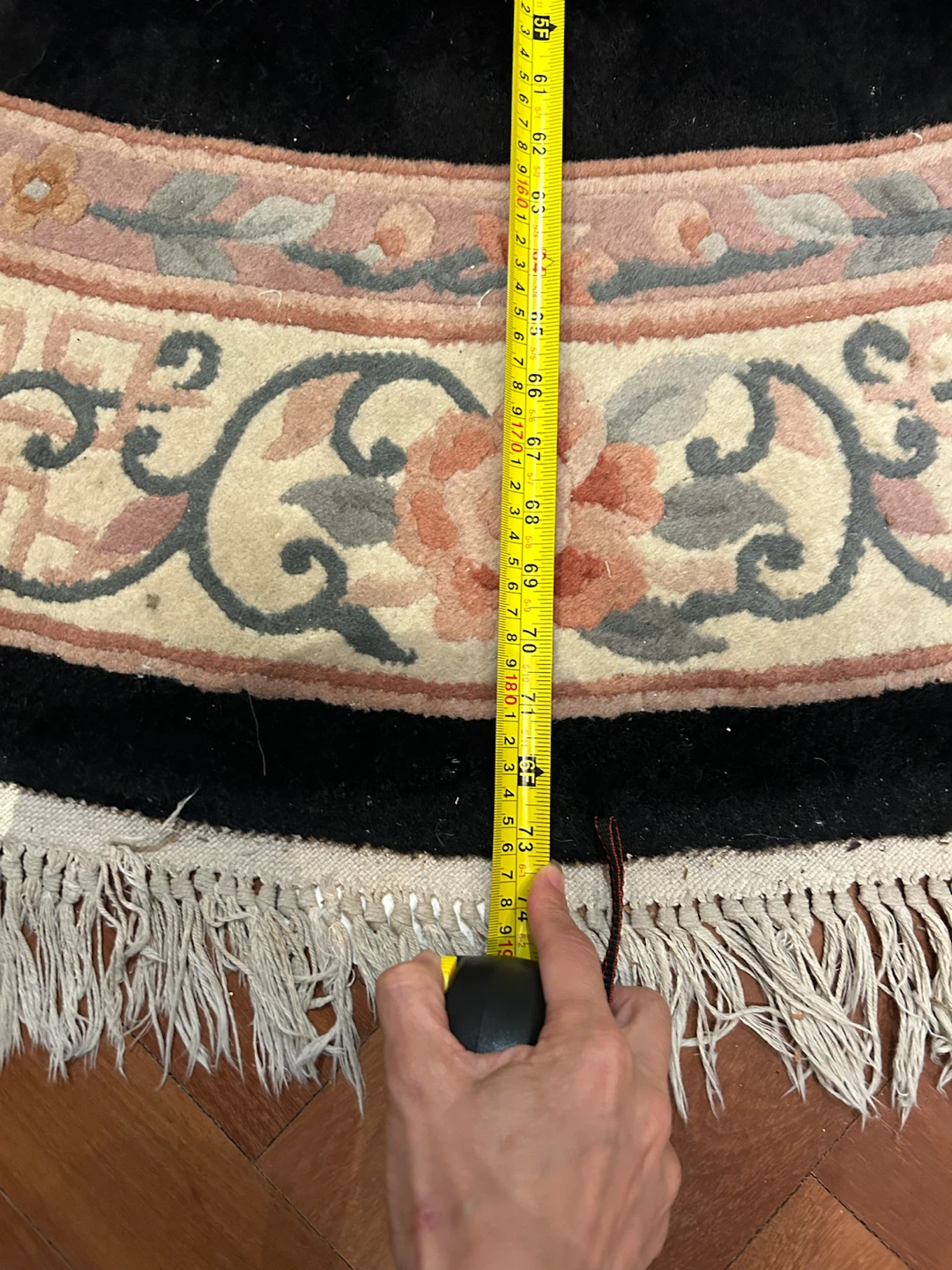 Chinese Round Area Rug with Floral Design - photo 2