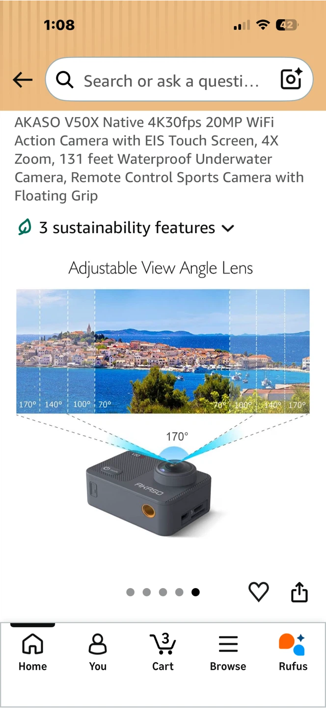 AKASO V50X Native 4K30fps 20MP WiFi Action Camera - photo 5