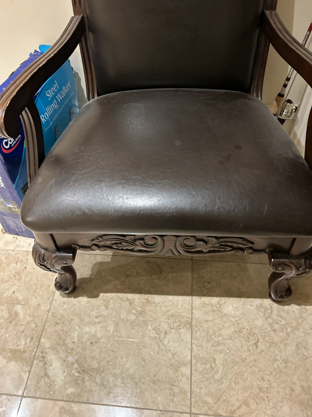 4 Classic Dark Brown Leather Armchairs - photo 3