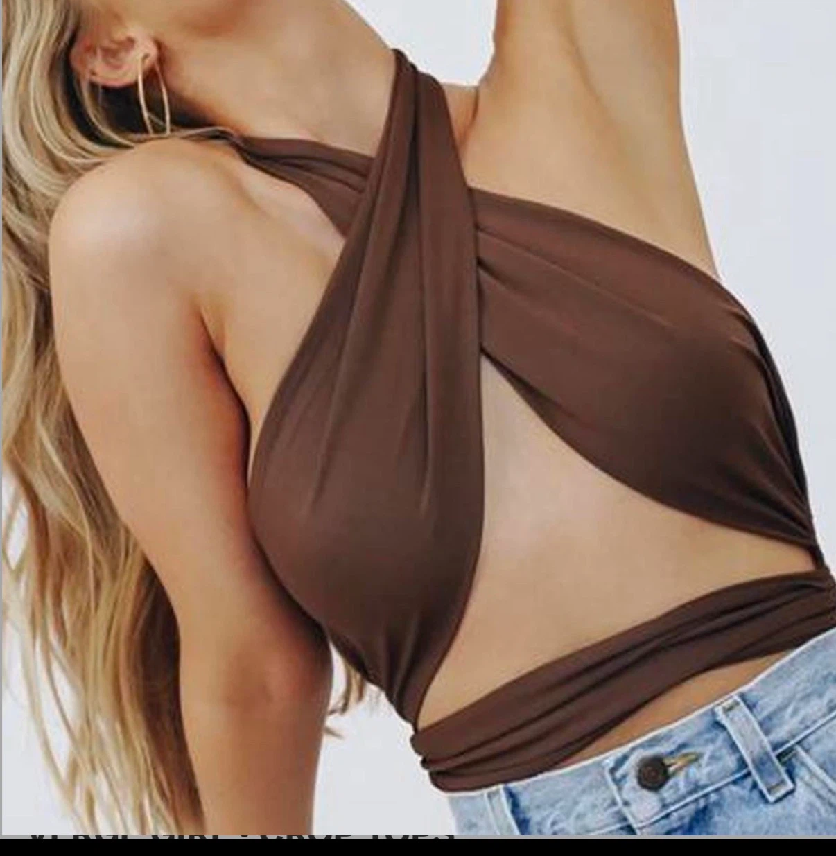 NWOT Brown Wrap Top - photo 2
