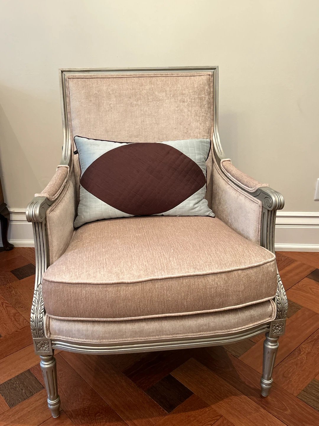 Pair of Louis XVI Style Armchairs with Paisley Upholstery - photo 2