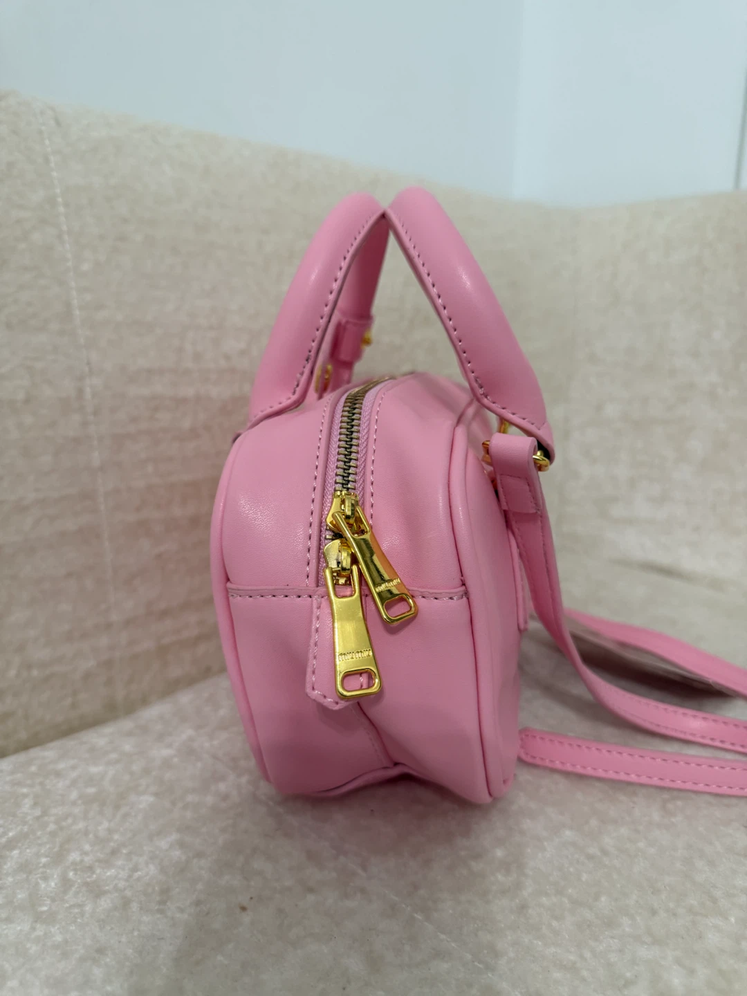 Luxury Pink Leather Satchel Bag - photo 2
