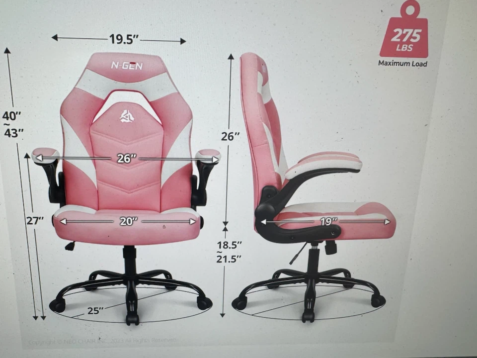 N-GEN Pink Gaming Chair - photo 2