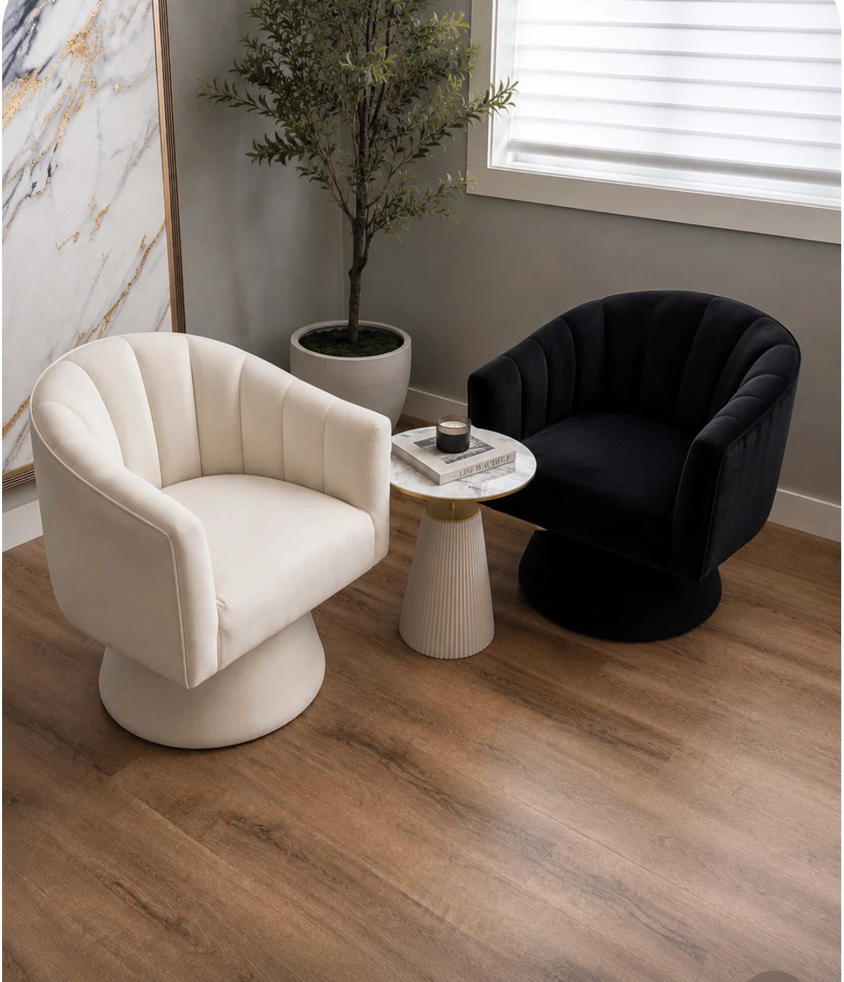 Velvet Swivel Accent Chair X 2
