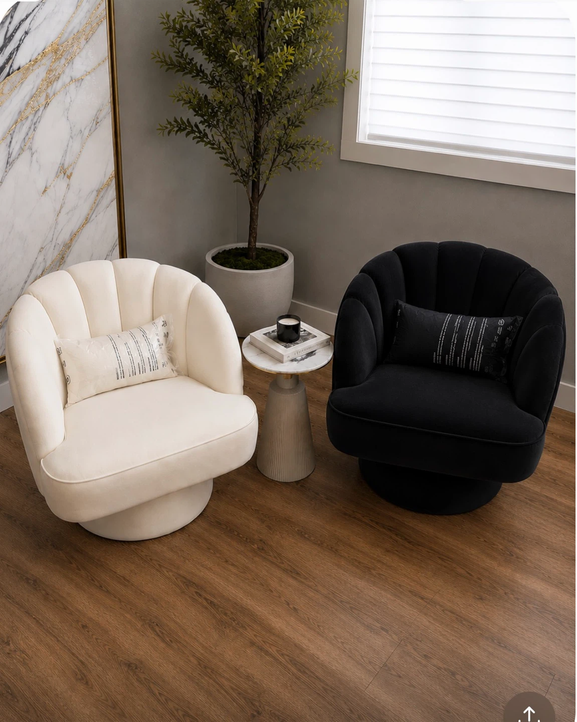 Velvet Swivel Accent Chair X 2 - photo 2