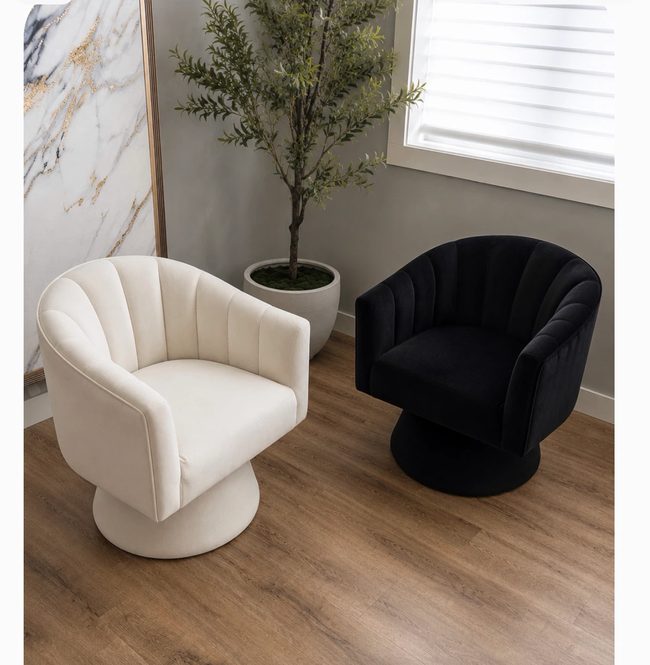 Velvet Swivel Accent Chair X 2 - photo 3