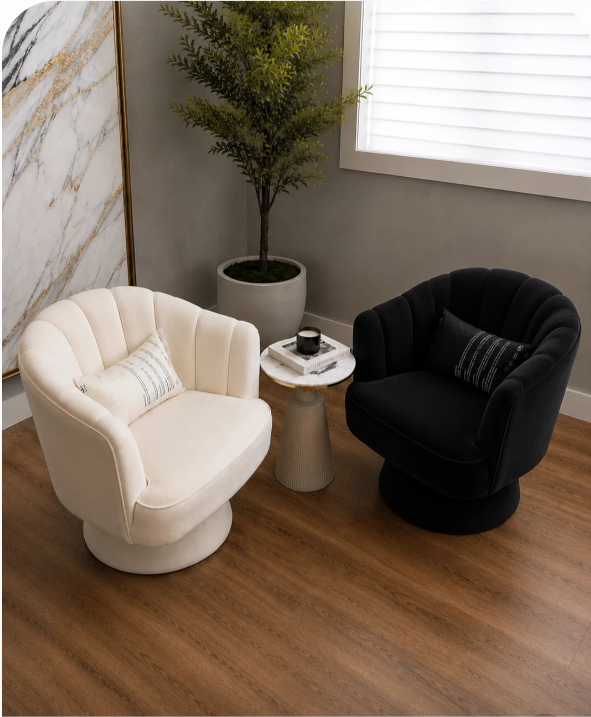 Velvet Swivel Accent Chair X 2 - photo 4