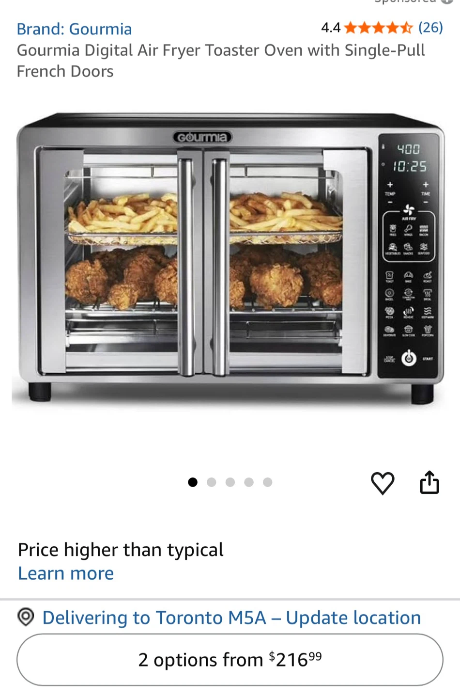 Gourmia Digital Air Fryer Toaster Oven