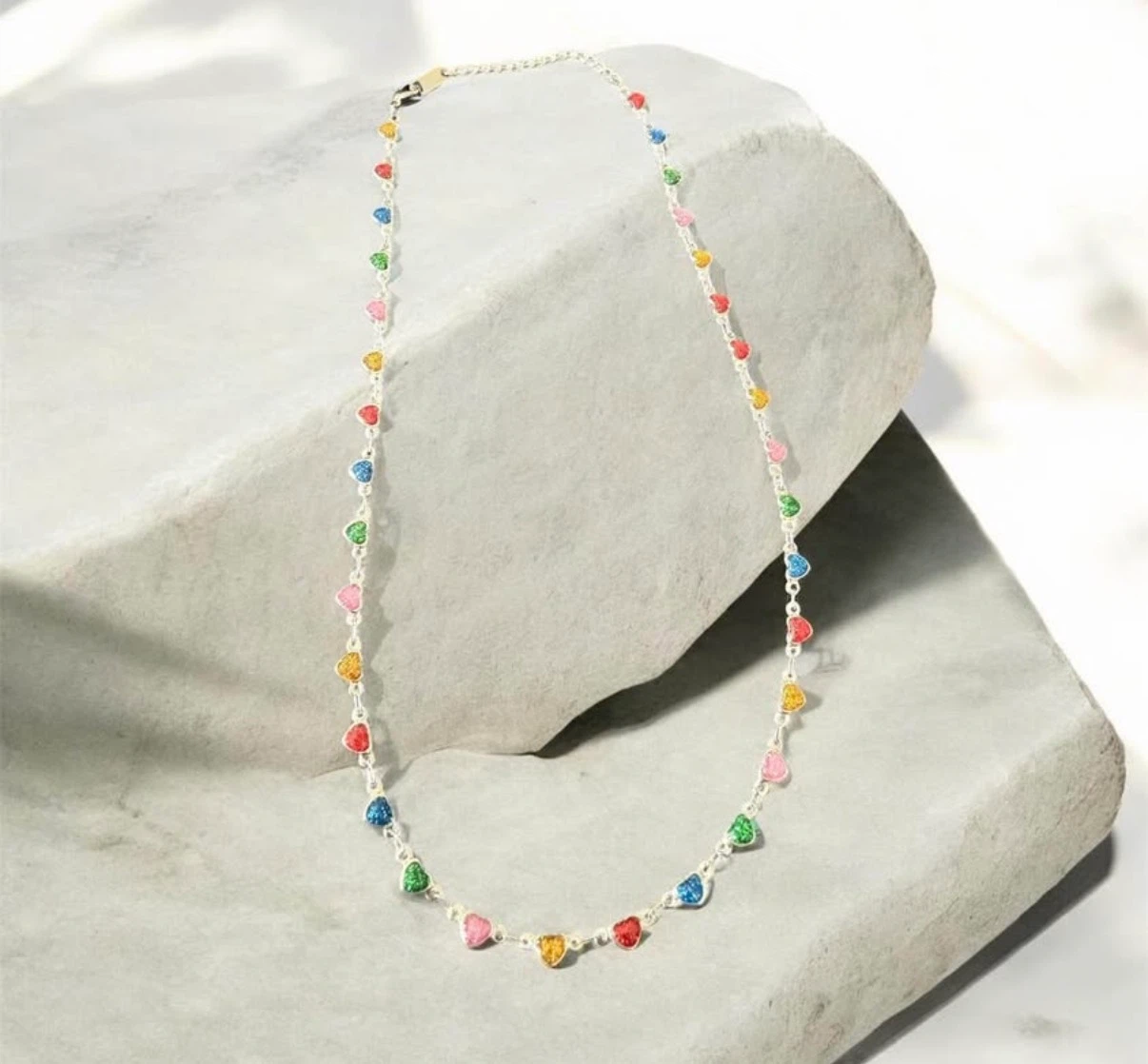 Colourful Heart Charm Necklace