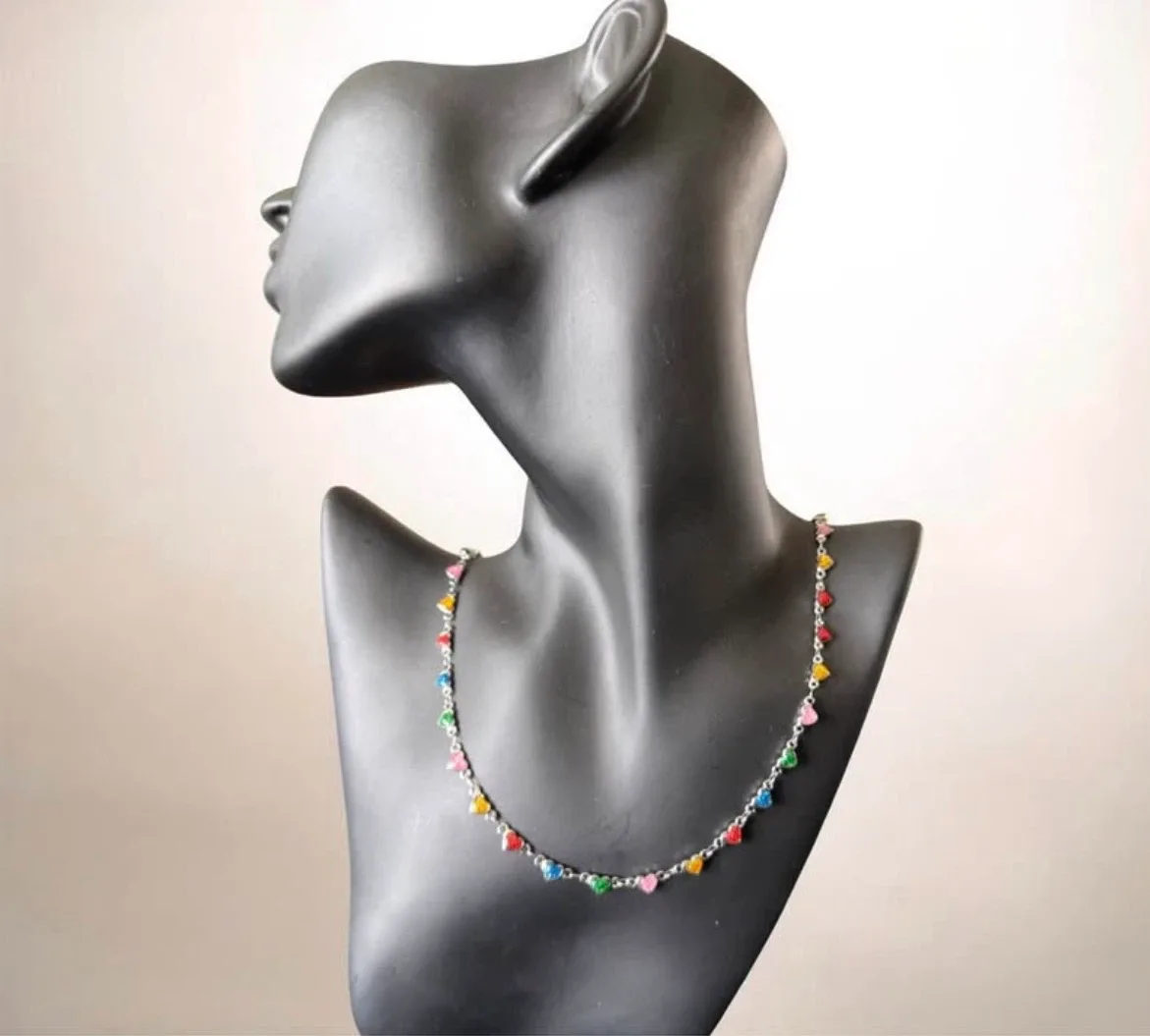 Colourful Heart Charm Necklace - photo 2