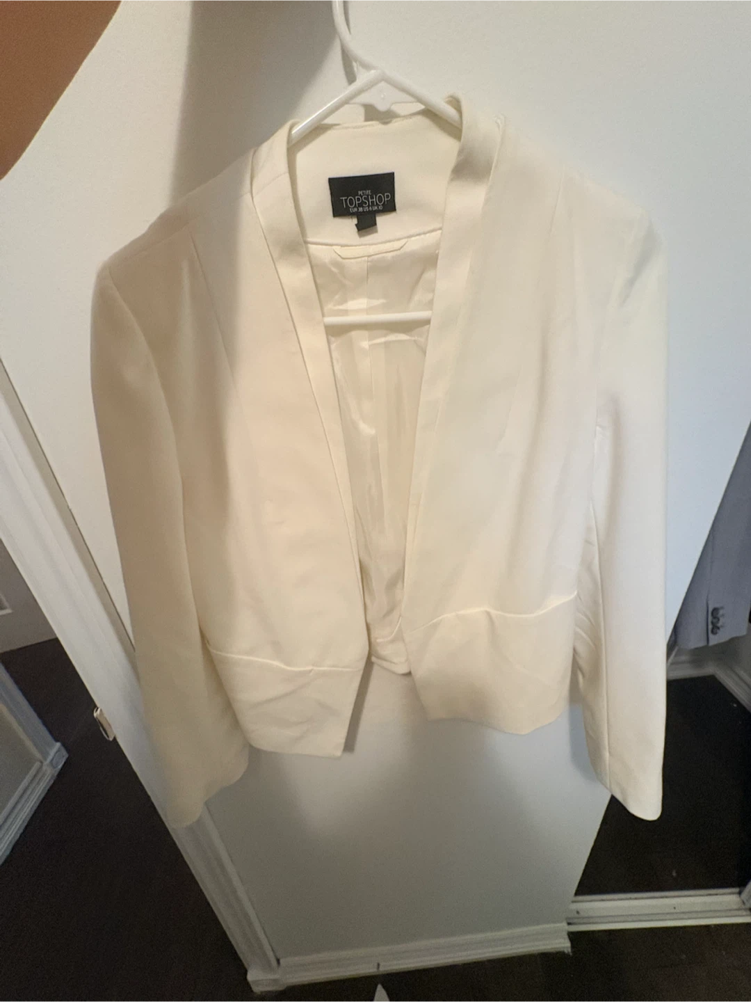 Topshop Petite Cream Cropped Blazer