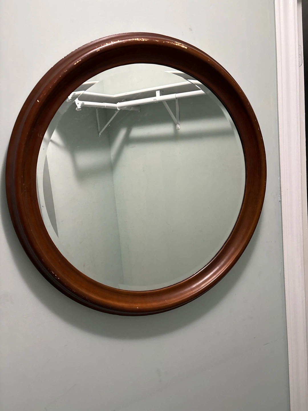 Oval Wood Framed Mirror