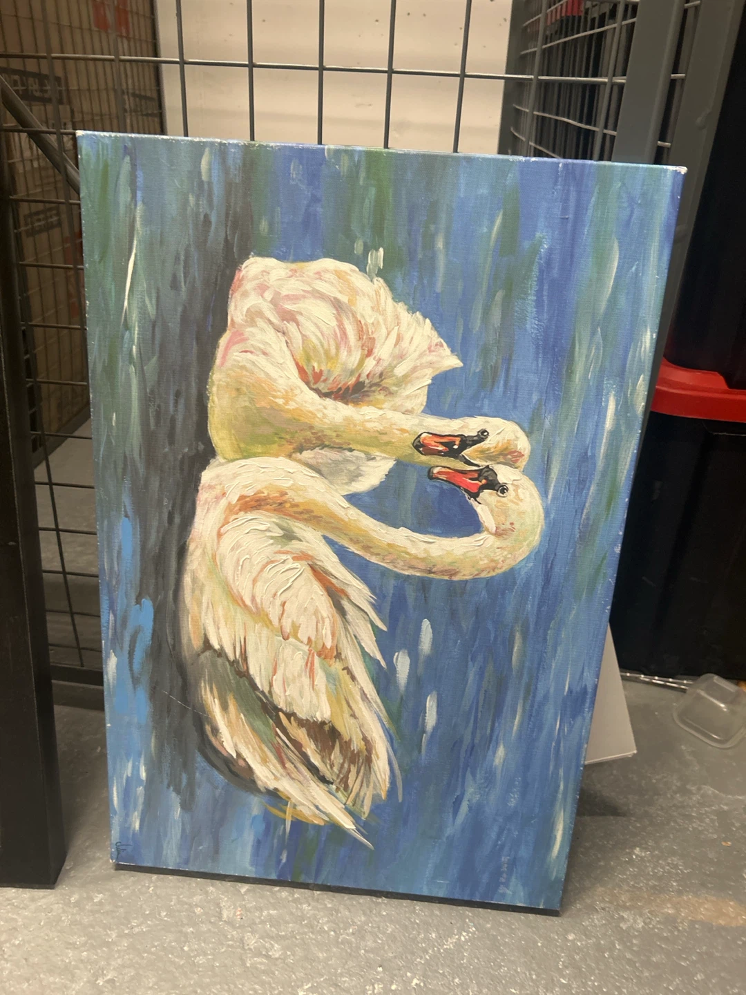 Painting of Two Swans