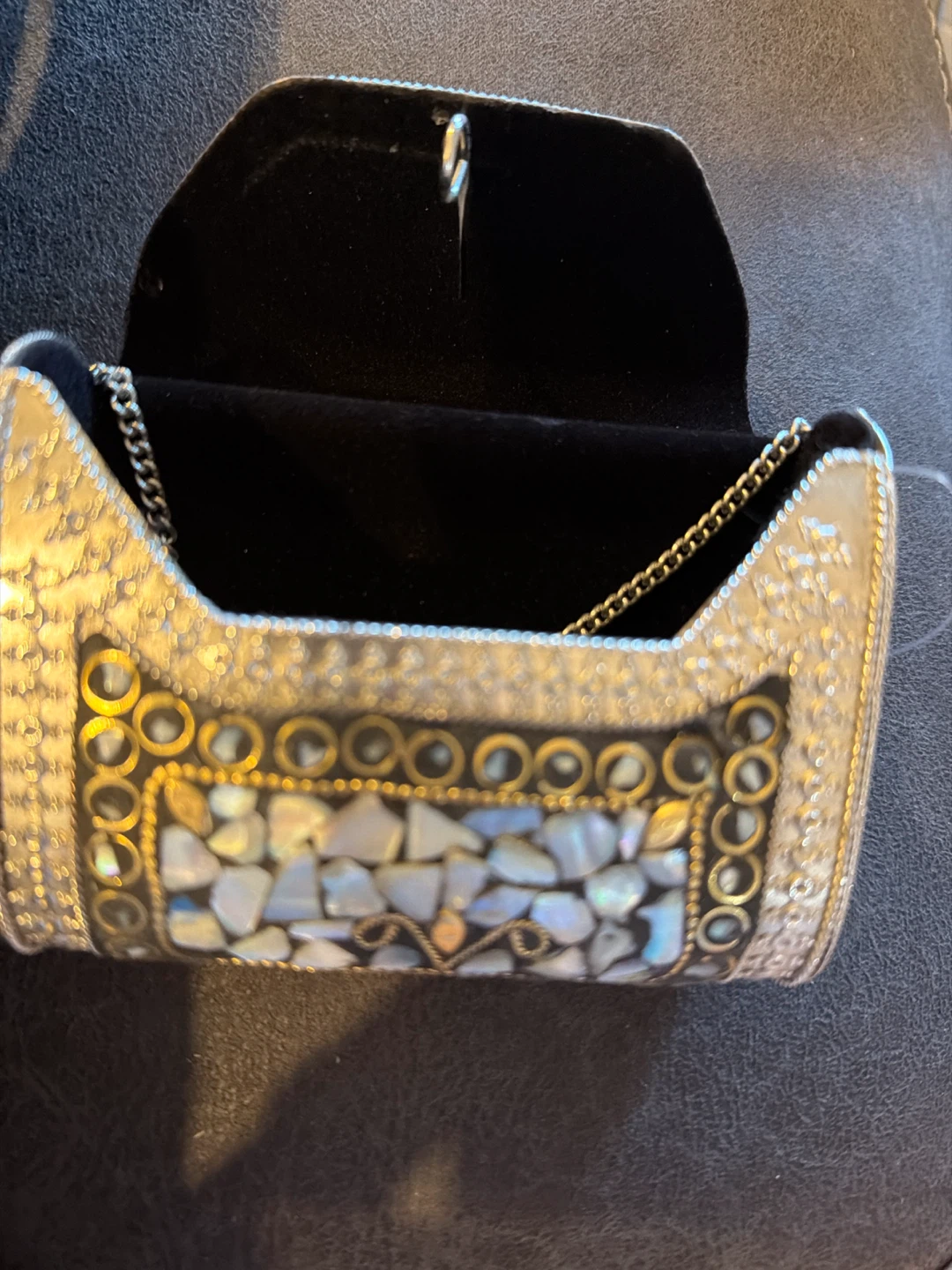 Karma Highway Embellished Clutch with Mother of Pearl Inlay - photo 2
