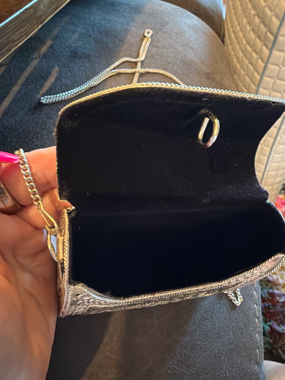 Karma Highway Embellished Clutch with Mother of Pearl Inlay - photo 4