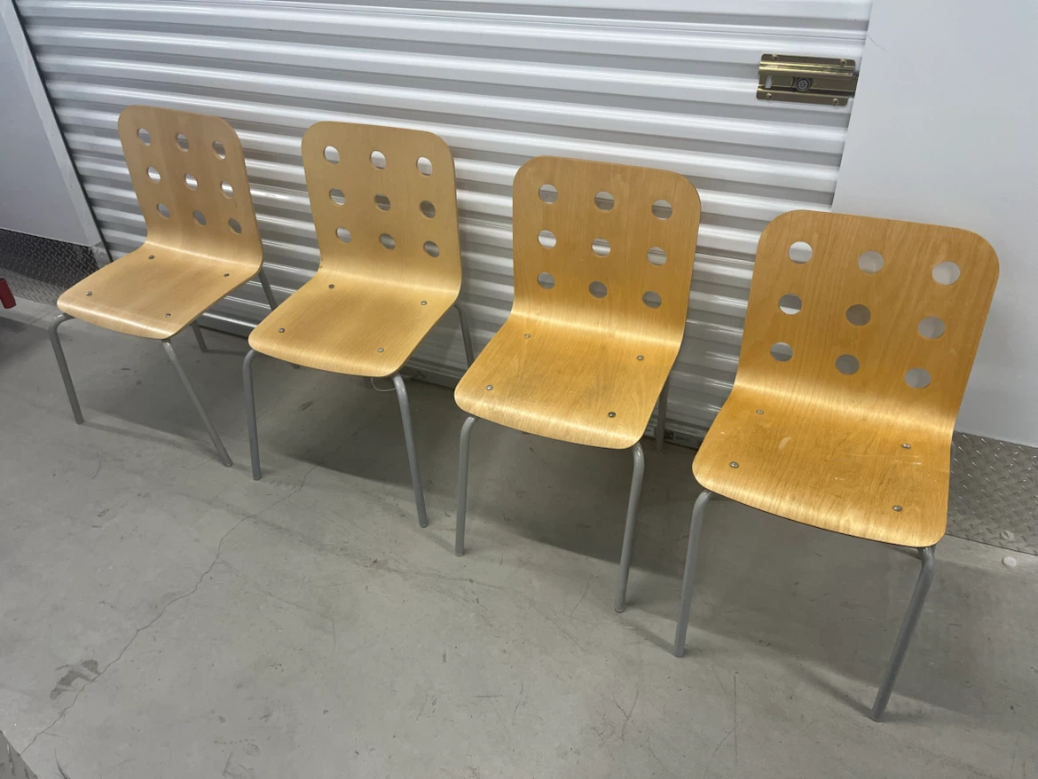 IKEA Jules Wooden Chairs with Metal Legs