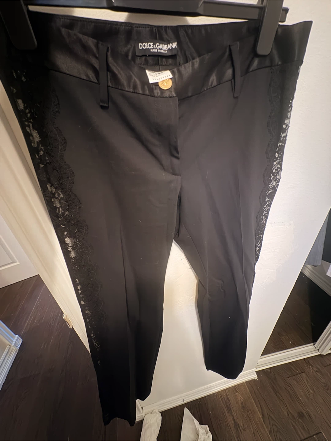 Dolce & Gabbana Black Lace Trim Pants Size 44 - photo 3