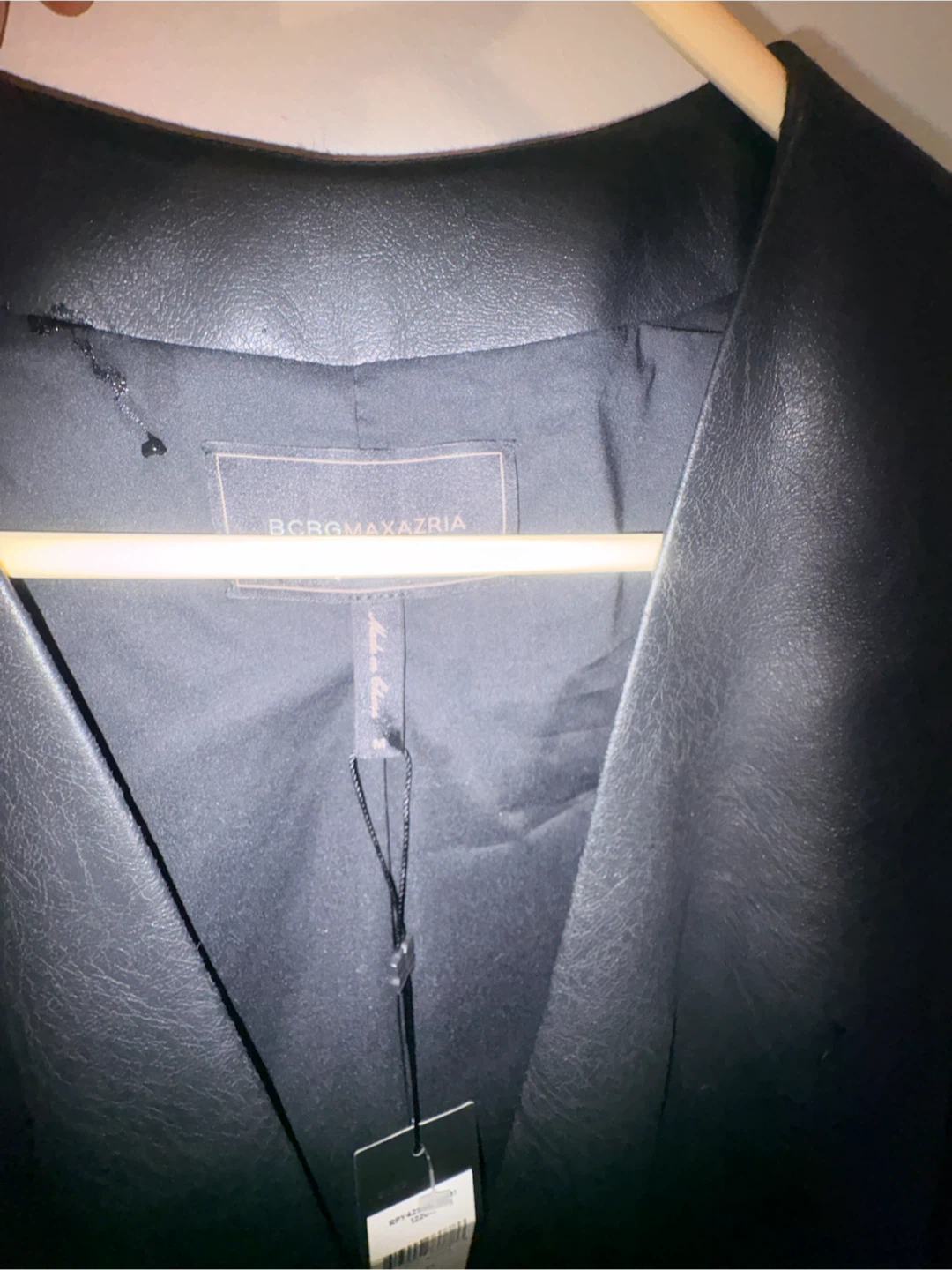 BCBGMAXAZRIA Black Faux Leather Cropped Jacket - photo 2