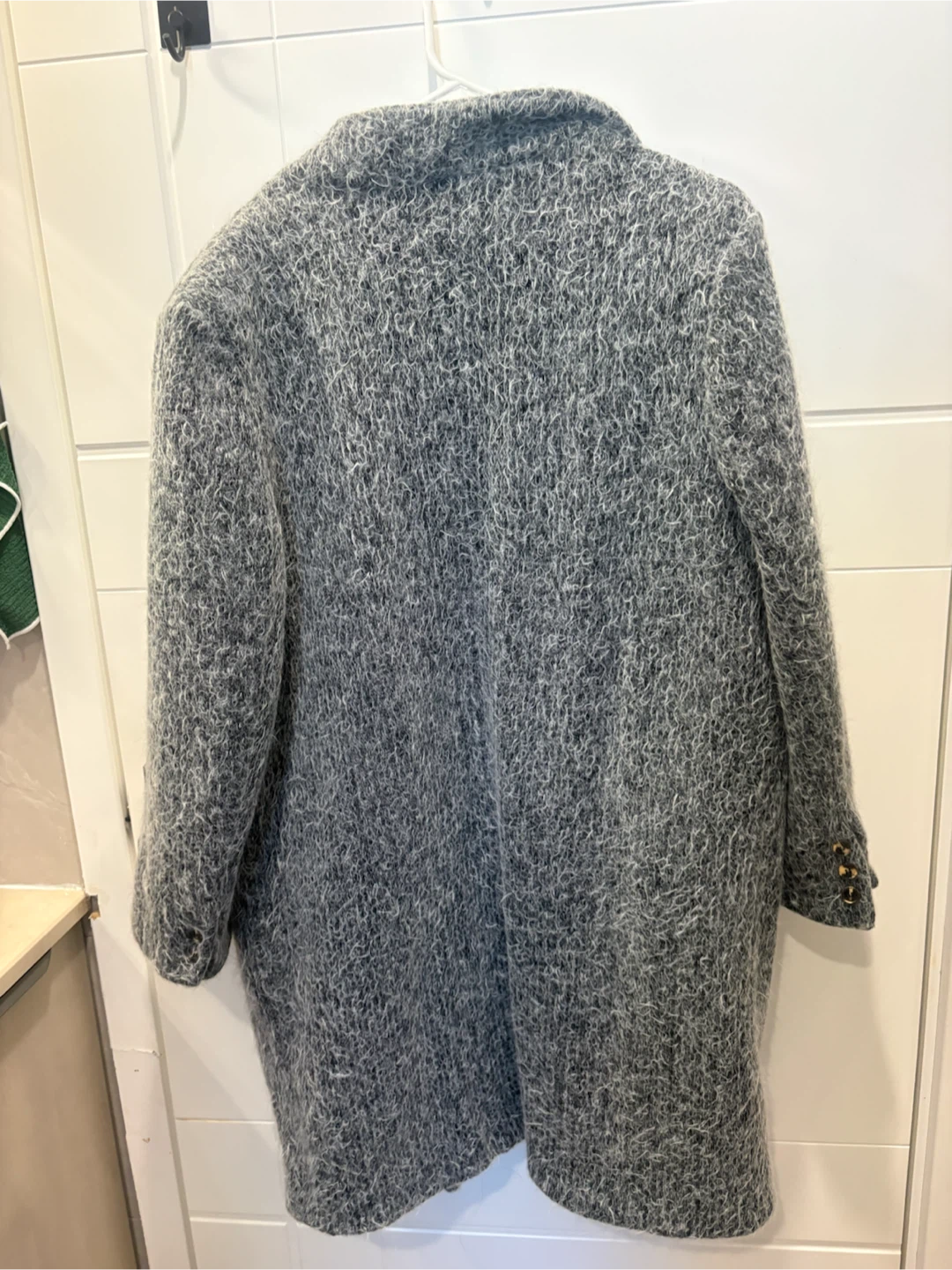 Grey Textured Double-Breasted Coat - photo 2