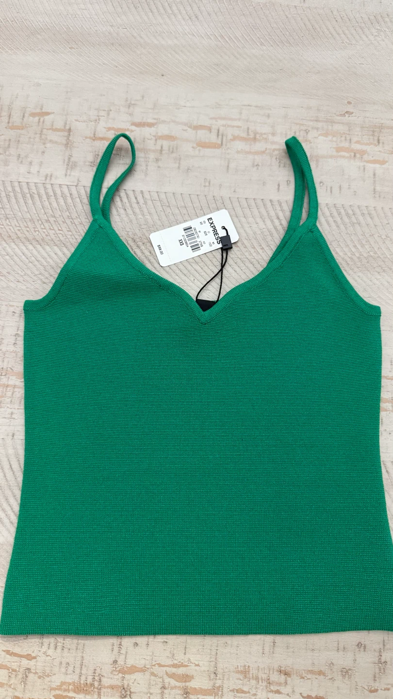 Express Green Body Contour Tank Top XXS