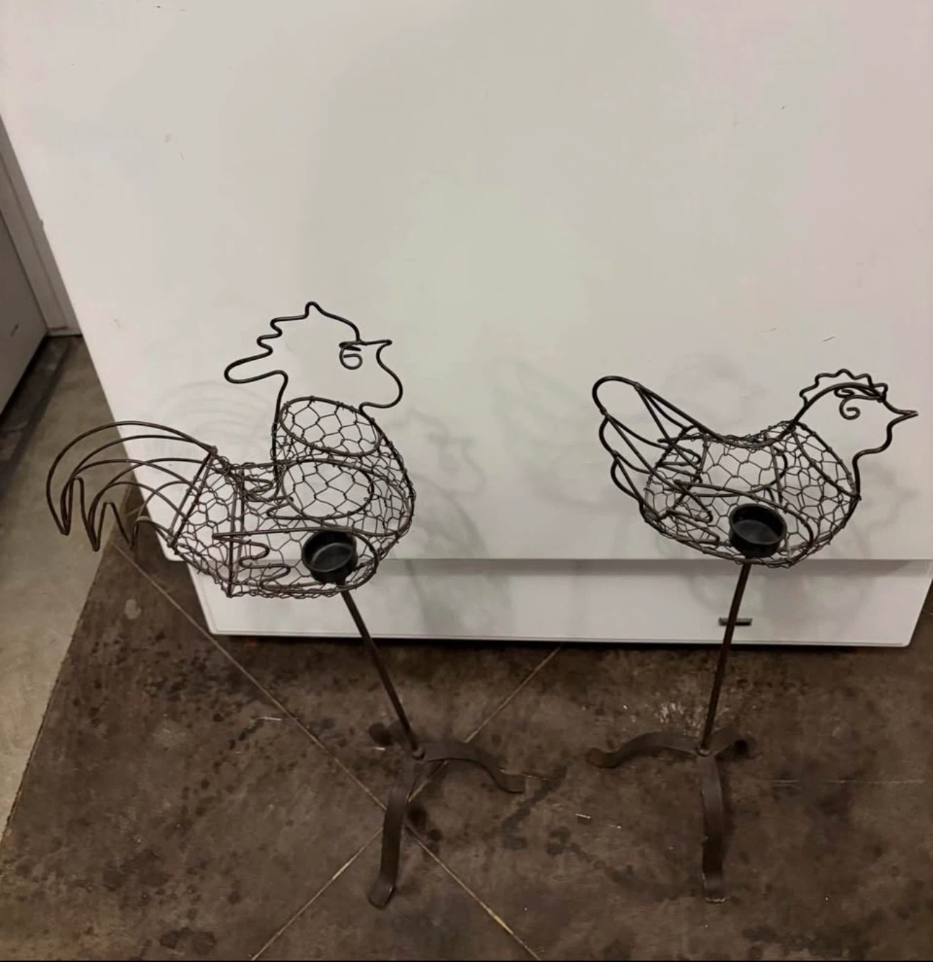 Wire Chicken Tealight Candle Holders