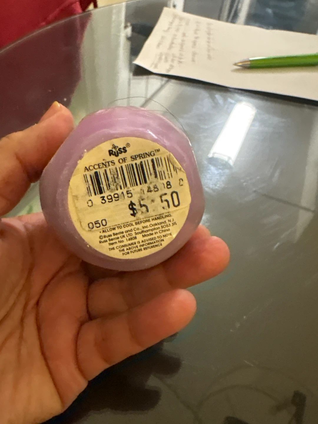 Russ Accents of Spring Lavender Egg Candle - photo 2