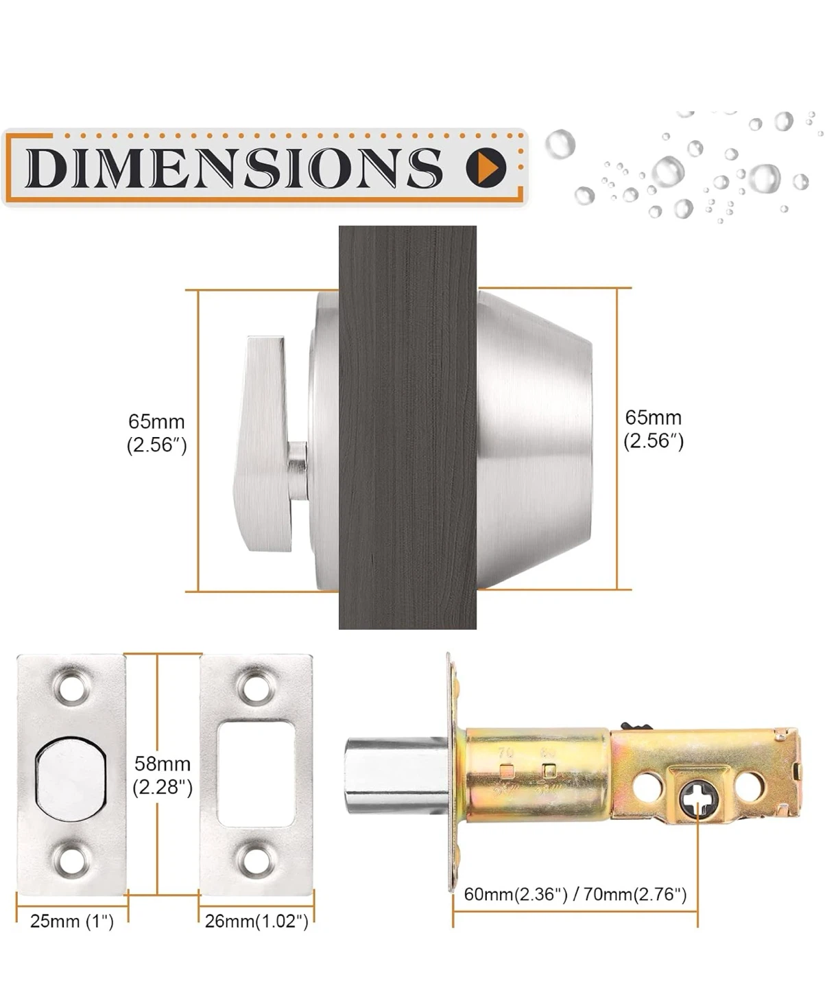 ProBrico Single Cylinder Deadbolt Lockset - Brushed Nickel - photo 2